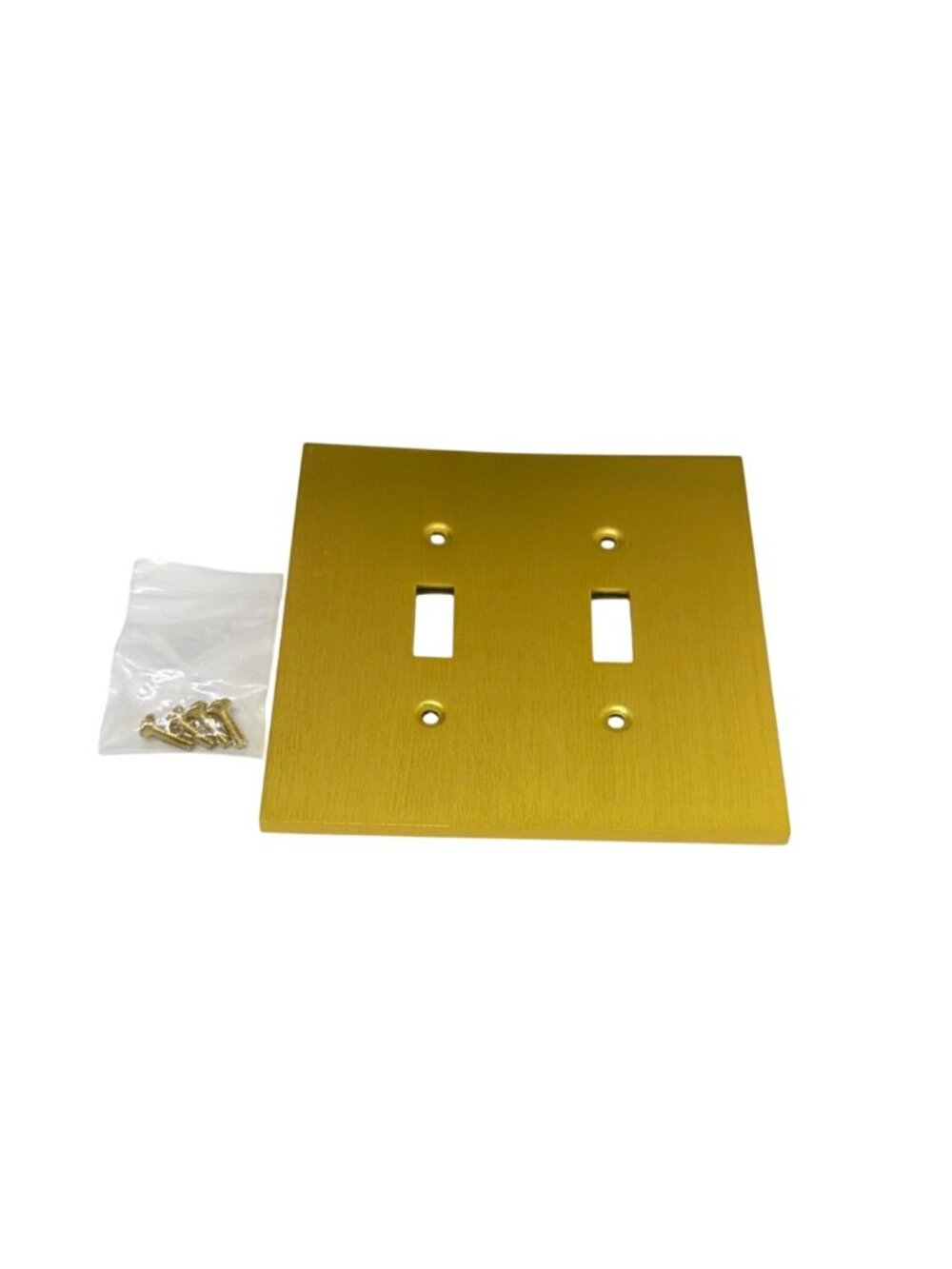 Brushed Gold Double Toggle Light Switch Cover Plate with Screws Home Hardware